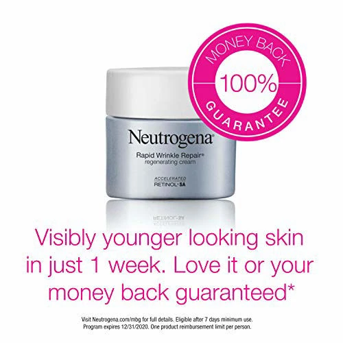 Neutrogena Rapid Wrinkle Repair Retinol Regenerating Anti-Aging Face Cream & Hyaluronic Acid; Anti-Wrinkle Retinol Moisturizer & Neck Cream, With Hyaluronic Acid & Retinol, 1.7 Oz 4 Neutrogena Rapid Wrinkle Repair Retinol Regenerating Anti-Aging Face Cream & Hyaluronic Acid; Anti-Wrinkle Retinol Moisturizer & Neck Cream, With Hyaluronic Acid & Retinol, 1.7 Oz - Image 2