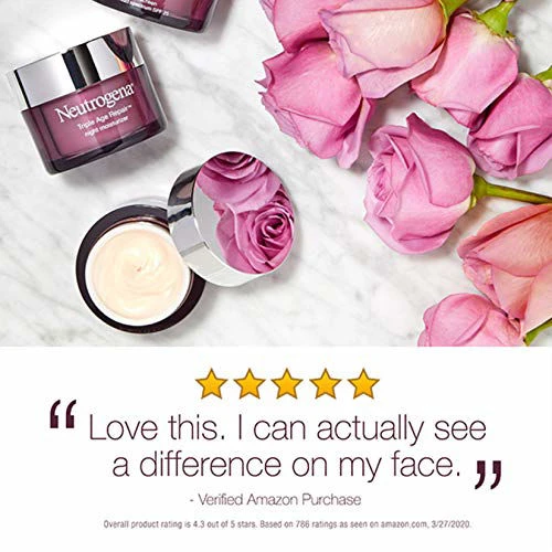 Neutrogena Triple Age Repair Anti-Aging Night Cream With Vitamin C; Fights Wrinkles & Even Tone, Dark Spot Remover & Firming Anti-Wrinkle Face & Neck Cream; Glycerin & Shea Butter, 1.7 Oz 4 Neutrogena Triple Age Repair Anti-Aging Night Cream With Vitamin C; Fights Wrinkles & Even Tone, Dark Spot Remover & Firming Anti-Wrinkle Face & Neck Cream; Glycerin & Shea Butter, 1.7 Oz - Image 2