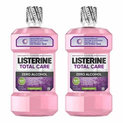 Neutrogena Listerine Total Care Alcohol-Free Anticavity Mouthwash, 6 Benefit Fluoride Mouthwash For Bad Breath And Enamel Strength, Fresh Mint Flavor, Twin Pack, 2 X 1 L