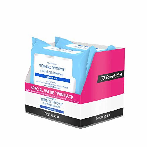 Neutrogena Cleansing Fragrance Free Makeup Remover Facial Wipes, Daily Cleansing Facial Towelettes For Waterproof Makeup, Alcohol-Free, Unscented, Value Twin Pack, 25 Count, 2 Pack 5 Neutrogena Cleansing Fragrance Free Makeup Remover Facial Wipes, Daily Cleansing Facial Towelettes For Waterproof Makeup, Alcohol-Free, Unscented, Value Twin Pack, 25 Count, 2 Pack - Image 3