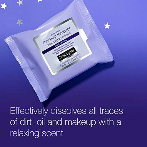 Neutrogena Makeup Remover Night Calming Cleansing Towelettes, Disposable Nighttime Face Wipes To Remove Dirt, Oil & Makeup, 25 Ct, Twin Pack 5 Neutrogena Makeup Remover Night Calming Cleansing Towelettes, Disposable Nighttime Face Wipes To Remove Dirt, Oil & Makeup, 25 Ct, Twin Pack - Image 3