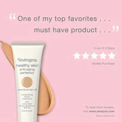 Neutrogena Healthy Skin Anti-Aging Perfector Tinted Facial Moisturizer And Retinol Treatment With Broad Spectrum SPF 20 Sunscreen With Titanium Dioxide, 40 Neutral To Tan, 1 Fl. Oz -Neutrogena Shop 0439616 neutrogena healthy skin anti aging perfector tinted facial moisturizer and retinol treatment with br
