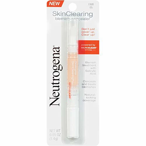 Neutrogena SkinClearing Blemish Concealer Face Makeup With Salicylic Acid Acne Medicine, Non-Comedogenic And Oil-Free Concealer Helps Cover, Treat & Prevent Breakouts, Fair 05,.05 Oz 3 Neutrogena SkinClearing Blemish Concealer Face Makeup With Salicylic Acid Acne Medicine, Non-Comedogenic And Oil-Free Concealer Helps Cover, Treat & Prevent Breakouts, Fair 05,.05 Oz