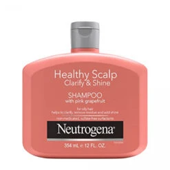 Neutrogena Shop 33 Neutrogena Exfoliating Healthy Scalp Clarify & Shine Shampoo For Oily Hair And Scalp, Anti-Residue Shampoo With Pink Grapefruit, PH-Balanced, Paraben & Phthalate-Free, Color-Safe, 12oz