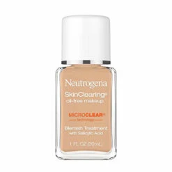 Neutrogena SkinClearing Oil-Free Acne And Blemish Fighting Liquid Foundation With Salicylic Acid Acne Medicine, Shine Controlling, For Acne Prone Skin, 115 Cocoa, 1 Fl. Oz