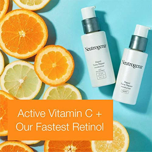 Neutrogena Rapid Tone Repair Face Moisturizer With Retinol SA, Vitamin C, Hyaluronic Acid And SPF 30 Sunscreen, Tone-Evening & Brightening Retinol Facial Moisturizer Cream, 1 Fl. Oz 5 Neutrogena Rapid Tone Repair Face Moisturizer With Retinol SA, Vitamin C, Hyaluronic Acid And SPF 30 Sunscreen, Tone-Evening & Brightening Retinol Facial Moisturizer Cream, 1 Fl. Oz - Image 3