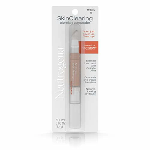 Neutrogena SkinClearing Blemish Concealer Face Makeup With Salicylic Acid Acne Medicine, Non-Comedogenic And Oil-Free Concealer Helps Cover, Treat & Prevent Breakouts, Medium 15,.05 Oz 4 Neutrogena SkinClearing Blemish Concealer Face Makeup With Salicylic Acid Acne Medicine, Non-Comedogenic And Oil-Free Concealer Helps Cover, Treat & Prevent Breakouts, Medium 15,.05 Oz - Image 2
