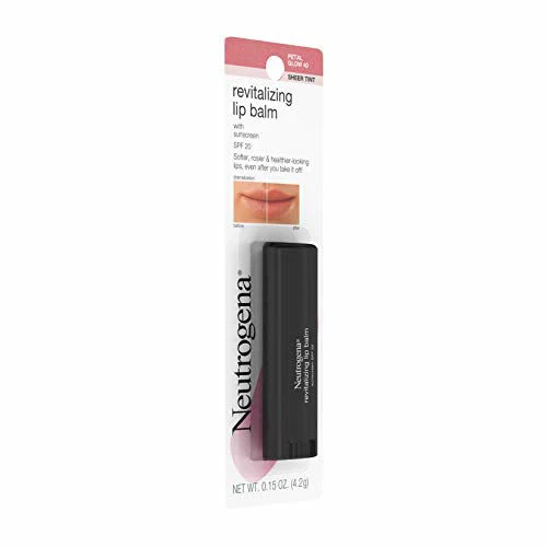 Neutrogena Revitalizing And Moisturizing Tinted Lip Balm With Sun Protective Broad Spectrum SPF 20 Sunscreen, Lip Soothing Balm With A Sheer Tint In Color Petal Glow 40,.15 Oz 3 Neutrogena Revitalizing And Moisturizing Tinted Lip Balm With Sun Protective Broad Spectrum SPF 20 Sunscreen, Lip Soothing Balm With A Sheer Tint In Color Petal Glow 40,.15 Oz