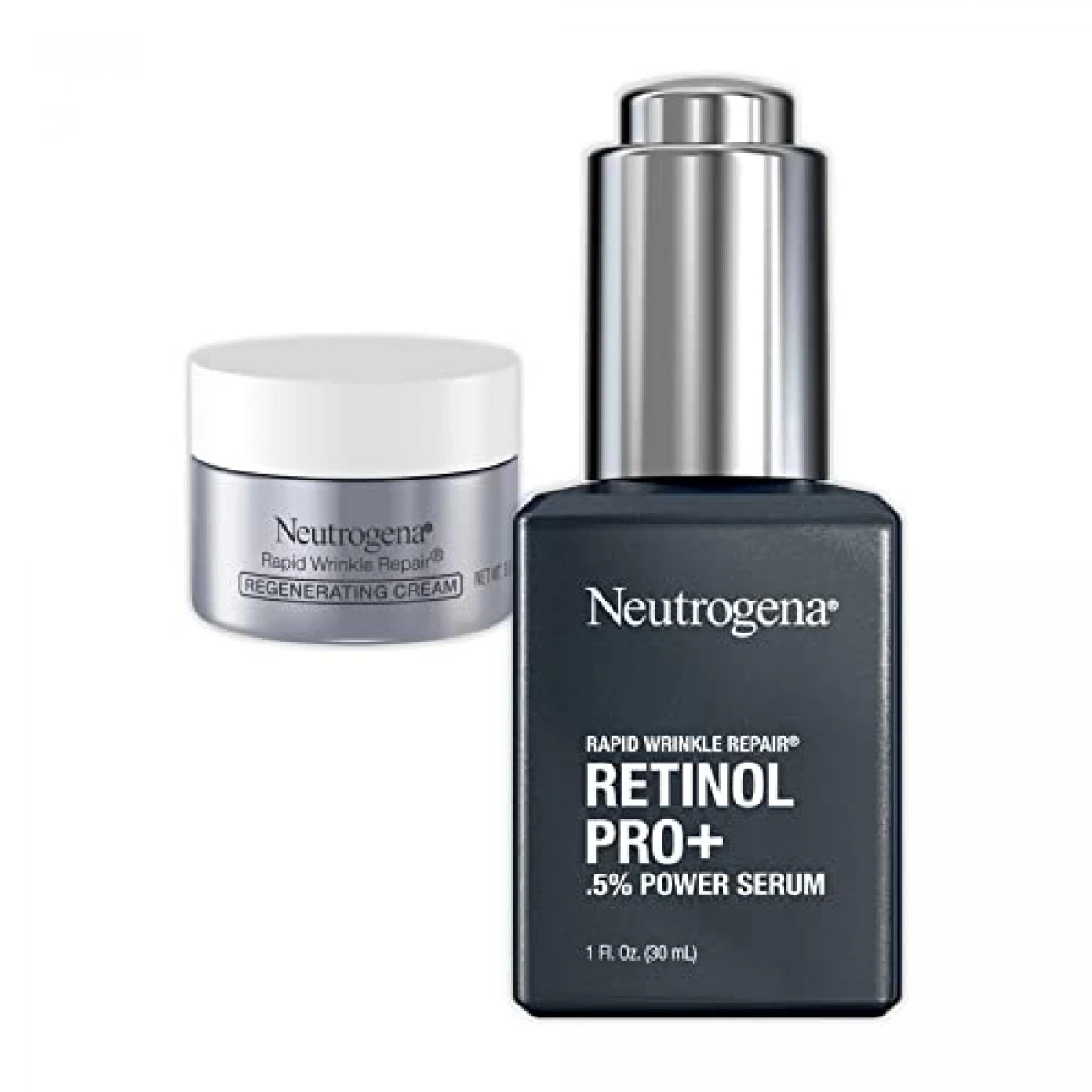Neutrogena Anti-Aging Rapid Wrinkle Repair Retinol Regenerating Cream & Pro+, 0.5% Power Serum, Travel Size 1 Fl Oz, 0.5 Oz Mini, 1.5 Oz 3 Neutrogena Anti-Aging Rapid Wrinkle Repair Retinol Regenerating Cream & Pro+, 0.5% Power Serum, Travel Size 1 Fl Oz, 0.5 Oz Mini, 1.5 Oz