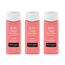 Neutrogena Body Clear Acne Treatment Body Wash With Salicylic Acid Acne Medicine, Pink Grapefruit Body Acne Cleanser To Prevent Breakouts On Back, Chest & Shoulders, 8.5 Fl. Oz (Pack Of 3)