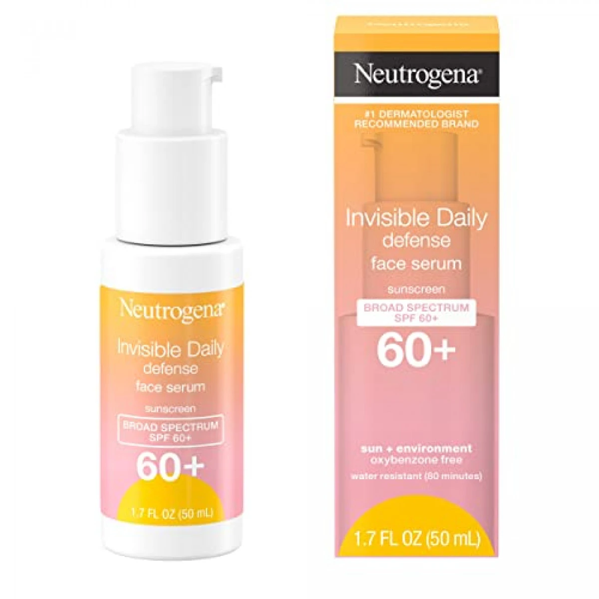 Neutrogena Invisible Daily Defense Face Serum With Broad Spectrum SPF 60+ To Help Even Skin Tone, Oil-Free, Non-Greasy, Antioxidant Complex For Environmental Aggressors, White, 1.7 Fl. Oz 4 Neutrogena Invisible Daily Defense Face Serum With Broad Spectrum SPF 60+ To Help Even Skin Tone, Oil-Free, Non-Greasy, Antioxidant Complex For Environmental Aggressors, White, 1.7 Fl. Oz - Image 2
