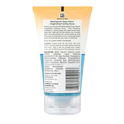Neutrogena Deep Clean Invigorating Foaming Facial Scrub With Glycerin, Cooling & Exfoliating Gel Face Wash To Remove Dirt, Oil & Makeup, 4.2 Fl. Oz 4 Neutrogena Deep Clean Invigorating Foaming Facial Scrub With Glycerin, Cooling & Exfoliating Gel Face Wash To Remove Dirt, Oil & Makeup, 4.2 Fl. Oz - Image 2