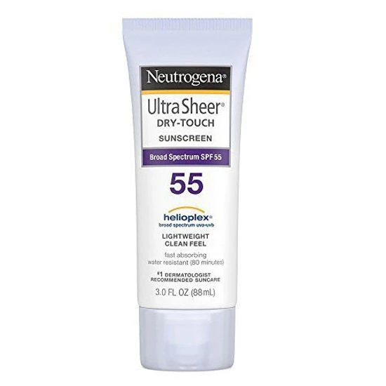 Neutrogena Ultra Sheer Dry-Touch Water Resistant And Non-Greasy Sunscreen Lotion With Broad Spectrum SPF 55, 3 Fl. Oz (Pack Of 2) 3 Neutrogena Ultra Sheer Dry-Touch Water Resistant And Non-Greasy Sunscreen Lotion With Broad Spectrum SPF 55, 3 Fl. Oz (Pack Of 2)