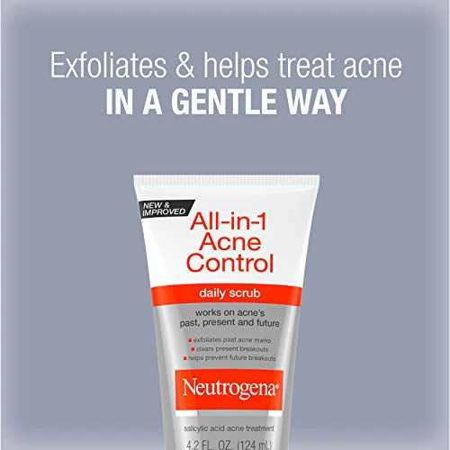Neutrogena All-In-1 Acne Control Daily Face Scrub To Exfoliate & Treat Acne, With 2% Salicylic Acid Acne Medication, Exfoliating Acne Facial Scrub For Acne Marks & Breakouts, 4.2 Fl. Oz, Pack Of 3 4 Neutrogena All-In-1 Acne Control Daily Face Scrub To Exfoliate & Treat Acne, With 2% Salicylic Acid Acne Medication, Exfoliating Acne Facial Scrub For Acne Marks & Breakouts, 4.2 Fl. Oz, Pack Of 3 - Image 2