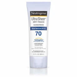 Neutrogena Ultra Sheer Dry-Touch Water Resistant And Non-Greasy Sunscreen Lotion With Broad Spectrum SPF 70, 3 Fl Oz (Pack Of 1)