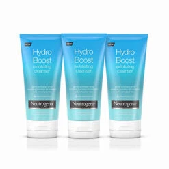 Neutrogena Hydro Boost Gentle Exfoliating Facial Cleanser With Hyaluronic Acid, Non-Comedogenic Oil-, Soap- & Paraben-Free Daily Face Wash, 5 Oz (Pack Of 3)