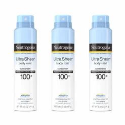 Neutrogena Ultra Sheer Body Mist Sunscreen Spray Broad Spectrum SPF 100+, Lightweight, Non-Greasy & Water Resistant, Oil-Free & Non-Comedogenic Sunscreen Mist, 3 Packs Of 5 Oz