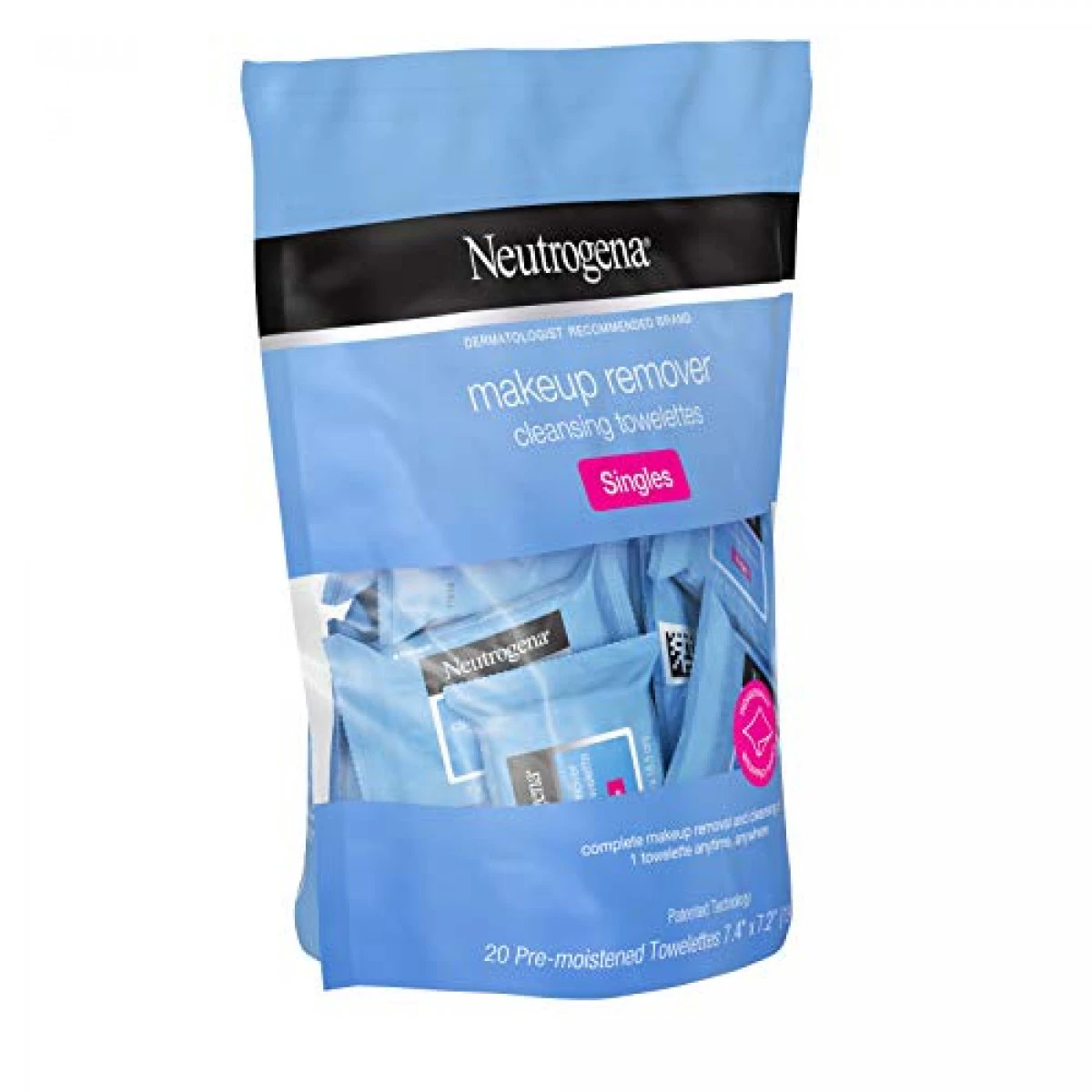 Neutrogena Makeup Remover Cleansing Towelette Singles, Daily Face Wipes To Remove Dirt, Oil, Makeup & Waterproof Mascara, Individually Wrapped, 20 Ct (Pack Of 3) 4 Neutrogena Makeup Remover Cleansing Towelette Singles, Daily Face Wipes To Remove Dirt, Oil, Makeup & Waterproof Mascara, Individually Wrapped, 20 Ct (Pack Of 3) - Image 2