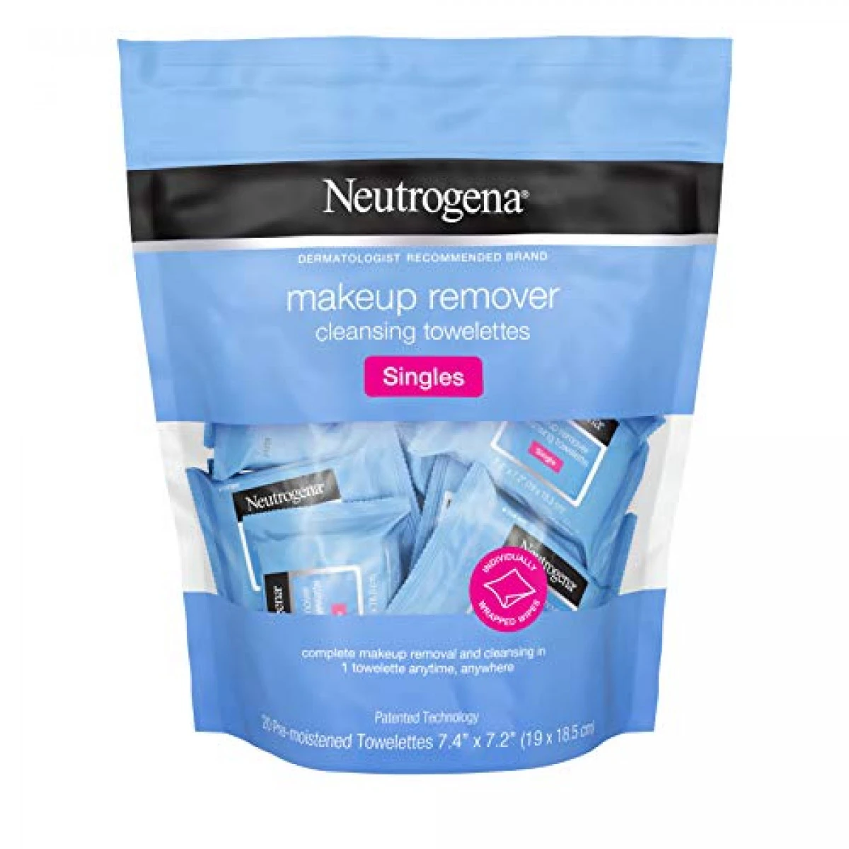 Neutrogena Makeup Remover Cleansing Towelette Singles, Daily Face Wipes To Remove Dirt, Oil, Makeup & Waterproof Mascara, Individually Wrapped, 20 Ct (Pack Of 3) 3 Neutrogena Makeup Remover Cleansing Towelette Singles, Daily Face Wipes To Remove Dirt, Oil, Makeup & Waterproof Mascara, Individually Wrapped, 20 Ct (Pack Of 3)