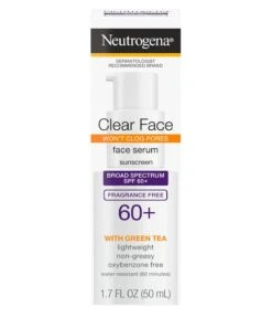 Neutrogena® Clear Face Serum Sunscreen With Green Tea Broad Spectrum SPF 60+ Fragrance Free