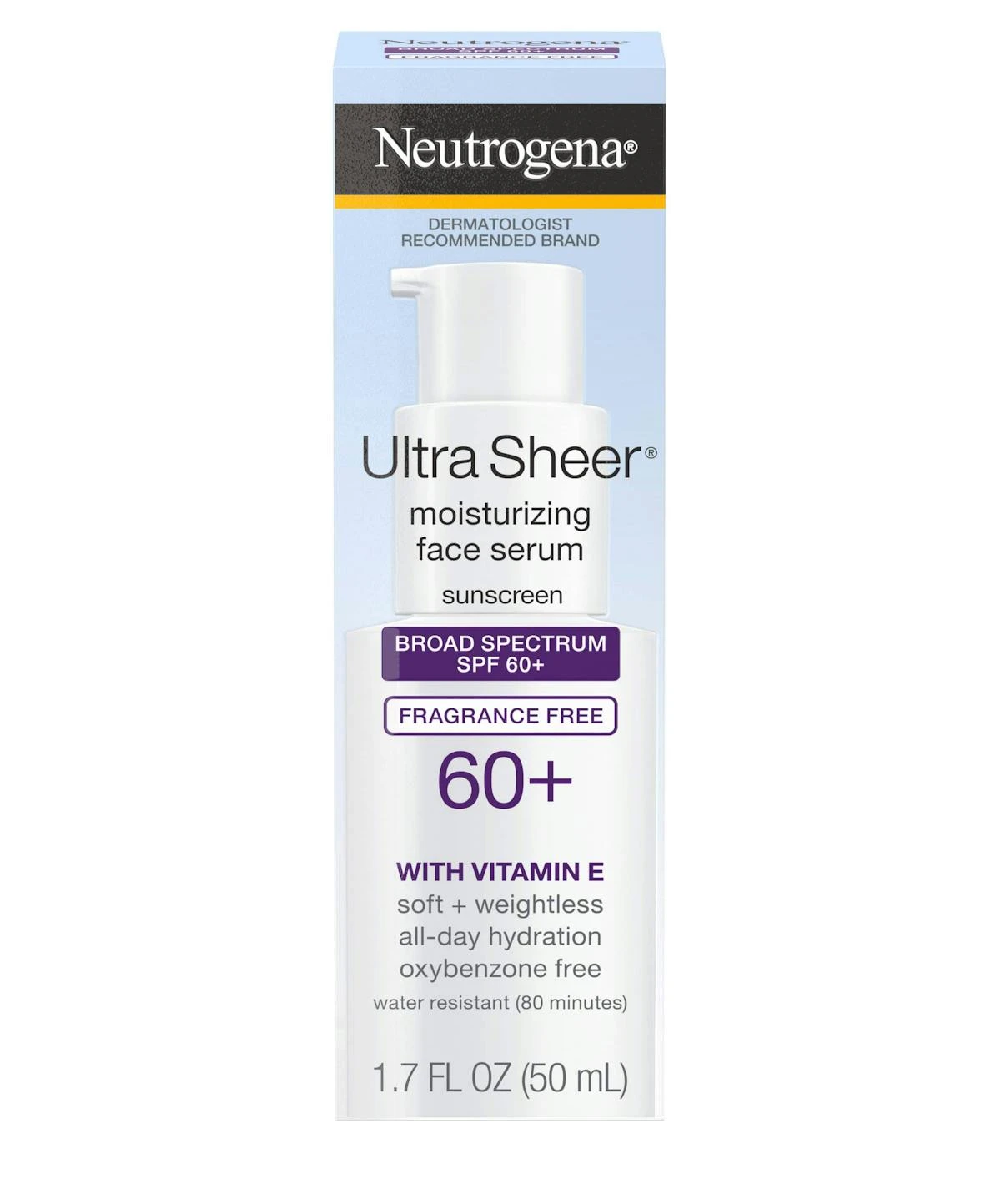 Neutrogena Ultra Sheer® Oil-Free Face Serum With Vitamin E SPF 60+ 4 Neutrogena Ultra Sheer® Oil-Free Face Serum With Vitamin E SPF 60+ - Image 2