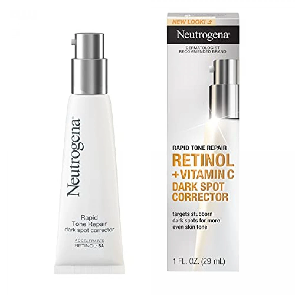 Neutrogena Rapid Tone Repair Retinol + Vitamin C Dark Spot Corrector Face Serum, Daily Anti-Wrinkle Retinol Dark Spot Corrector To Brighten & Even Tone, Mineral-Oil & Dye-Free, 1 Oz 4 Neutrogena Rapid Tone Repair Retinol + Vitamin C Dark Spot Corrector Face Serum, Daily Anti-Wrinkle Retinol Dark Spot Corrector To Brighten & Even Tone, Mineral-Oil & Dye-Free, 1 Oz - Image 2