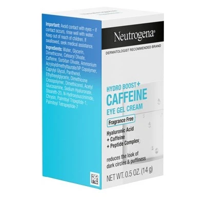 Neutrogena Hydro Boost+ Caffeine Eye Gel Cream With Hyaluronic Acid & Peptide Complex - Fragrance Free - 0.5 Oz 6 Neutrogena Hydro Boost+ Caffeine Eye Gel Cream With Hyaluronic Acid & Peptide Complex - Fragrance Free - 0.5 Oz - Image 4