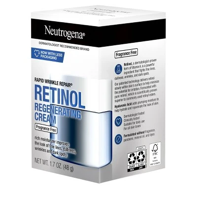 Neutrogena Rapid Wrinkle Repair Retinol Face Moisturizer Cream With Hyaluronic Acid - Fragrance Free - 1.7 Oz 10 Neutrogena Rapid Wrinkle Repair Retinol Face Moisturizer Cream With Hyaluronic Acid - Fragrance Free - 1.7 Oz - Image 8